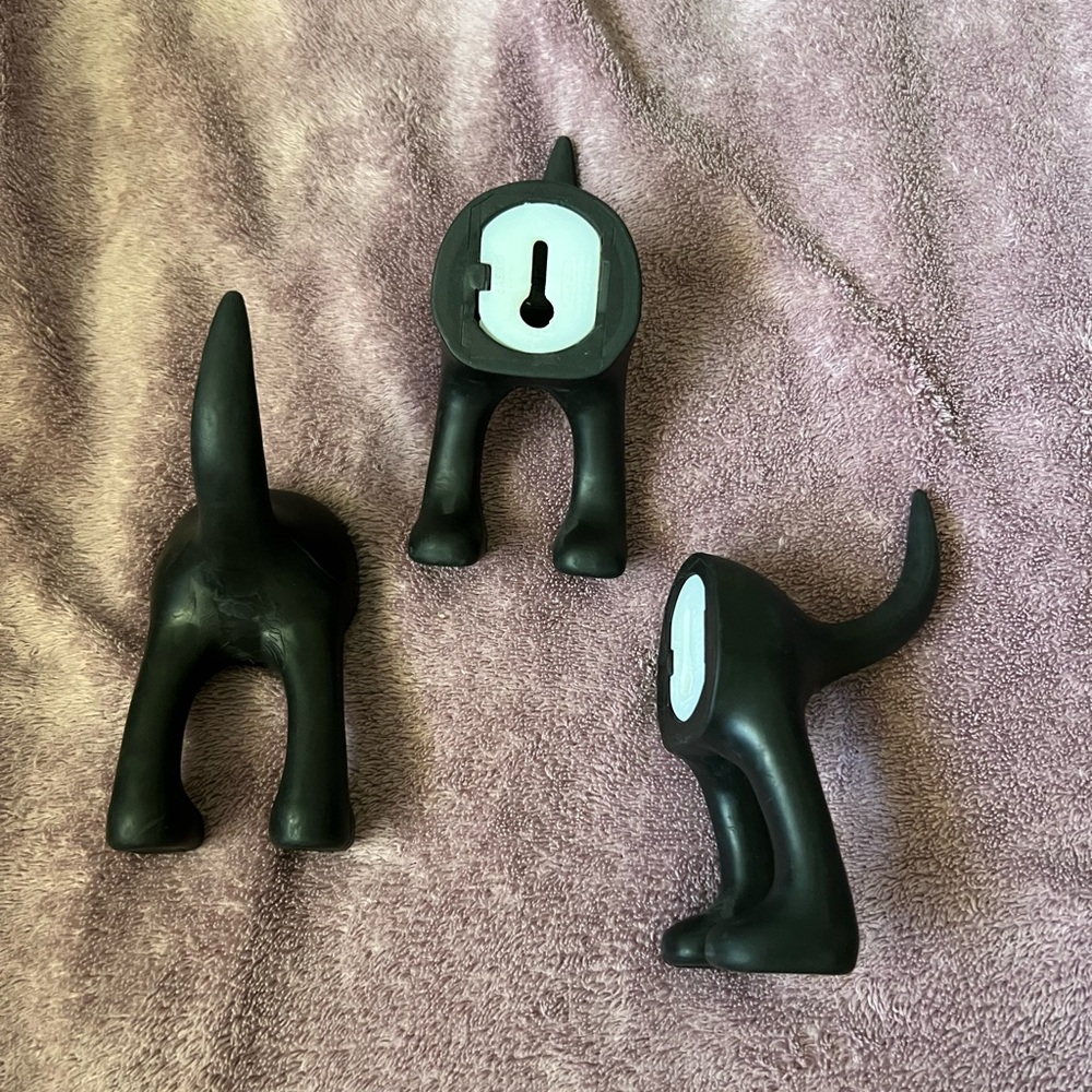 Black Dog Tail Wall Hooks Set of 3